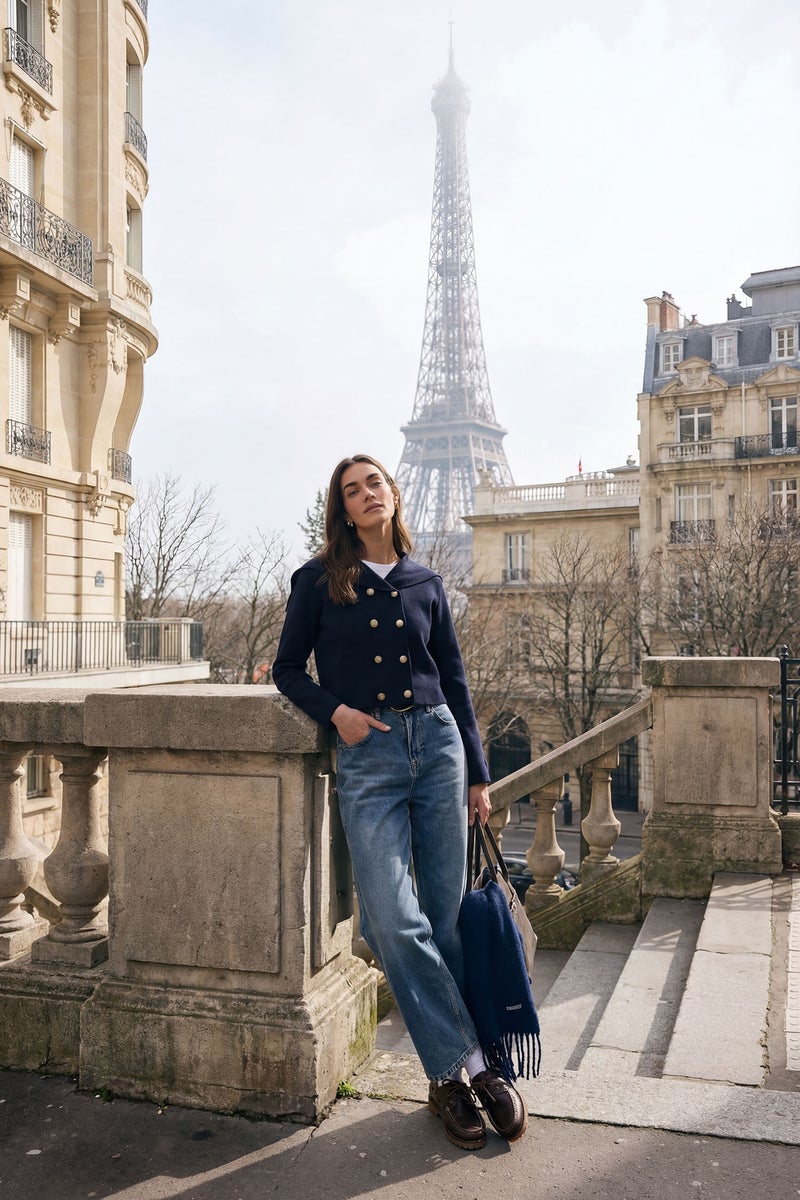 DeFacto Blue Woman Regular Fit Shawl Collar Knitwear Cardigan Casual - Image 2